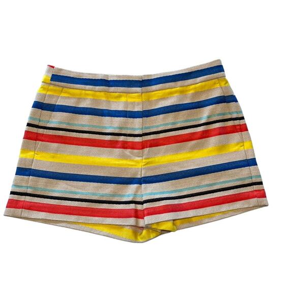 J. Crew Women's Jacquard Basketweave Colorful Striped Shorts Size 6 NWT - Picture 2 of 16